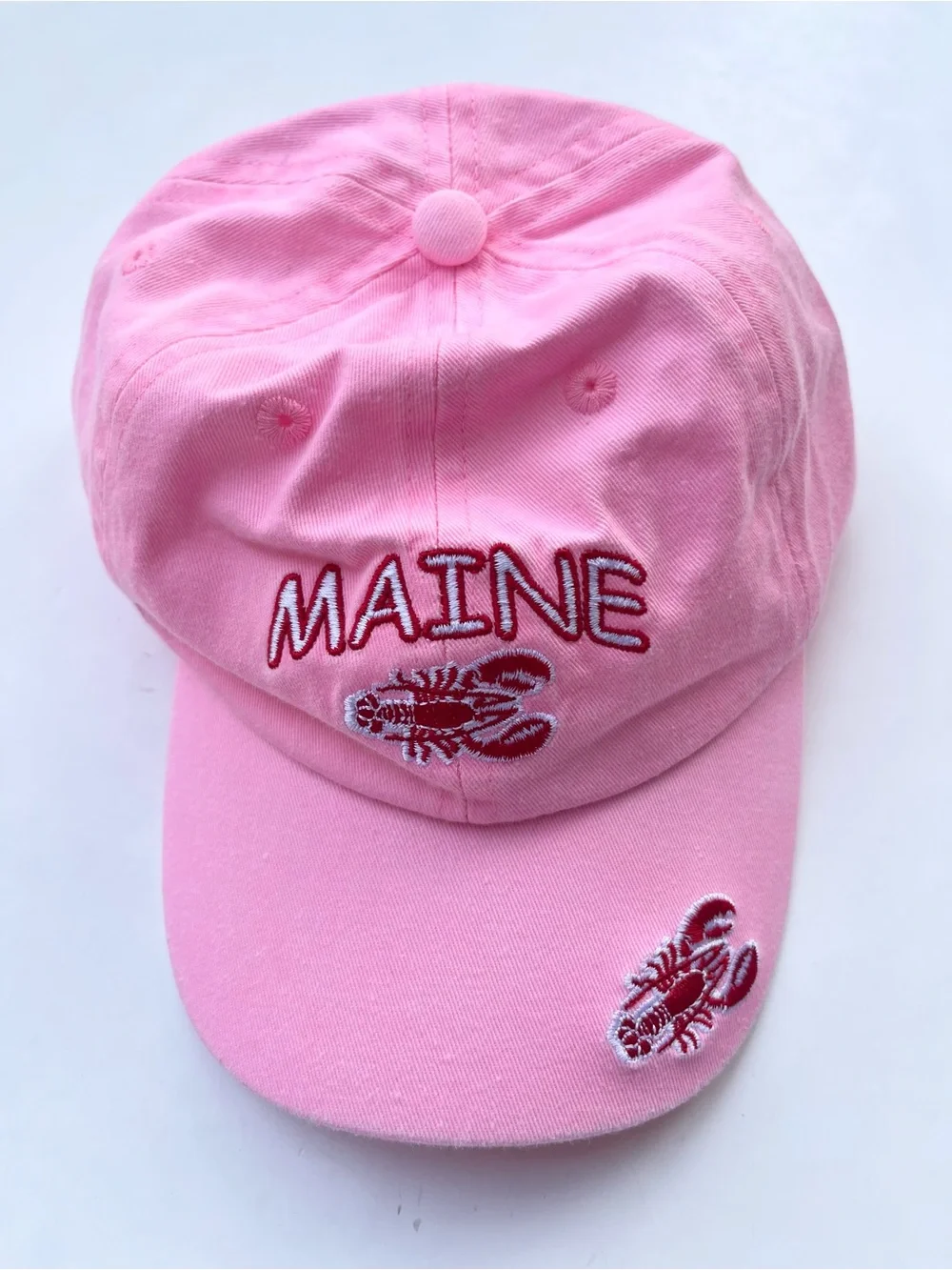 Girl’s Pink Maine Hat w/ Lobster Souvenir Item Locally Made